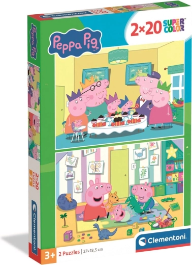 Пъзел 2x20 Super Color PEPPA PIG от Clementoni
