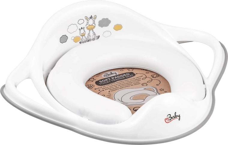 Maltex soft toilet seat reducer with handles, zebra - 1 piece – Gray