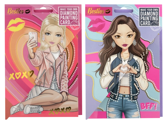 Диамантено рисуване – картички Besties