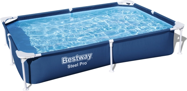 Градински басейн със стоманена рамка 221 × 150 × 43 см Bestway