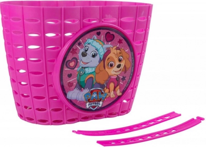 детска кошница за колело с мотив PAW PATROL – розова