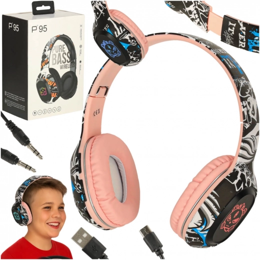 Безжични Bluetooth слушалки за гейминг и спорт – розови