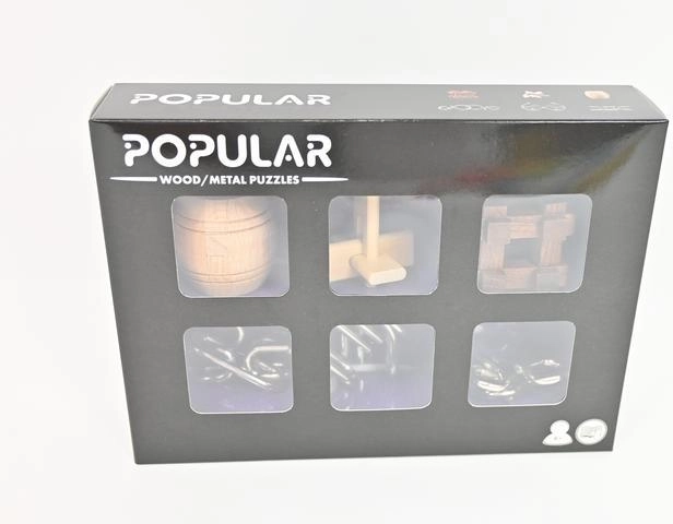 Woodyland Popular set of wooden and metal puzzles, 6 pcs