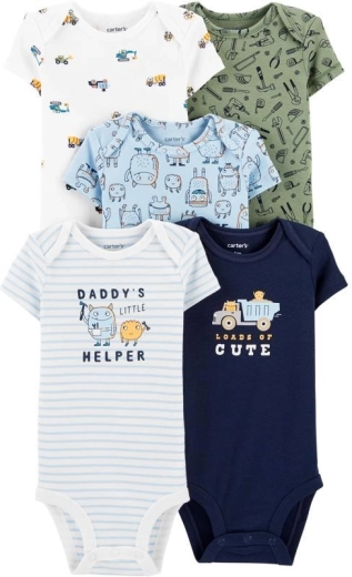 CARTER'S boys' short-sleeve bodysuits, mix 5 pcs – PRE / size 46
