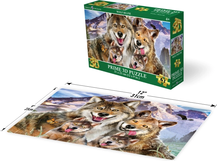 3D пъзел Селфи с вълк 63 части