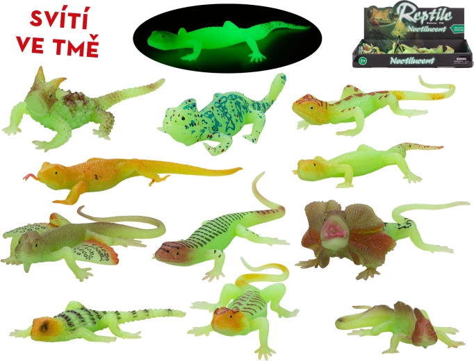 Glow-in-the-dark lizard figurine 13–16 cm