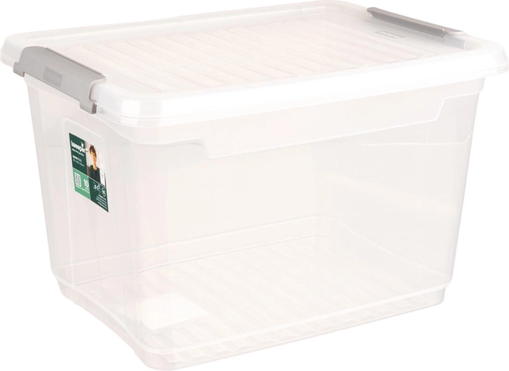 Storage Box with Lid and Clips 16.6 l