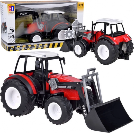 Large Red Tractor with Moving Arm and Big Wheels