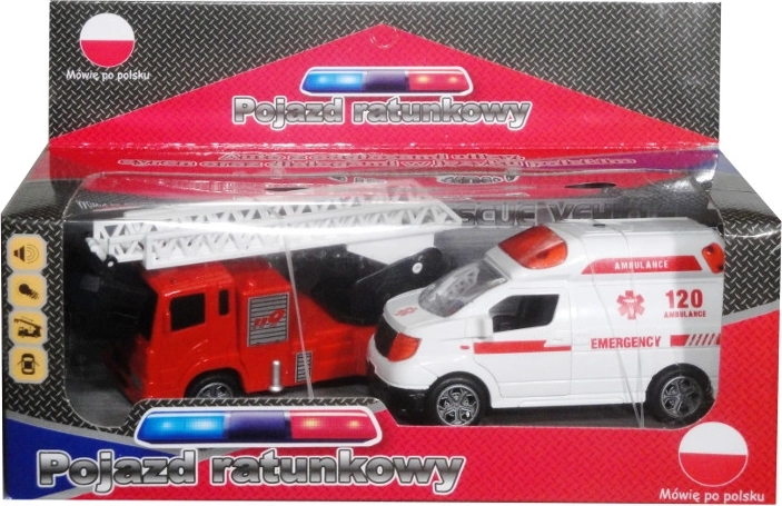 Rescue vehicles with Polish voice module (ambulance and fire truck)