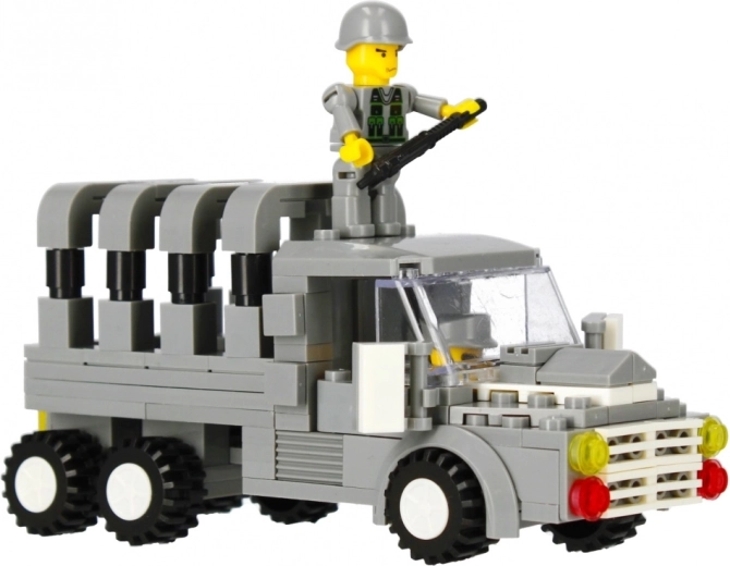 Realistic six-wheeled military truck