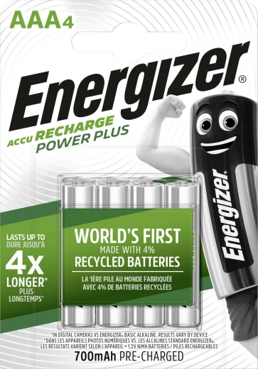 Energizer Power Plus AAA rechargeable batteries 700 mAh, 4 pcs