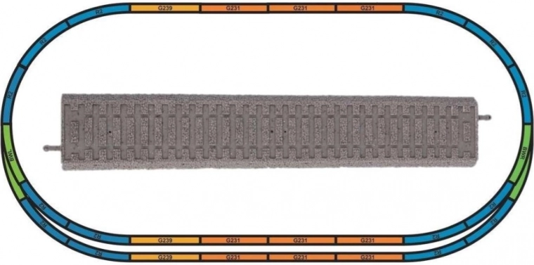 Piko roadbed for A+E track sets – basic oval with parallel track