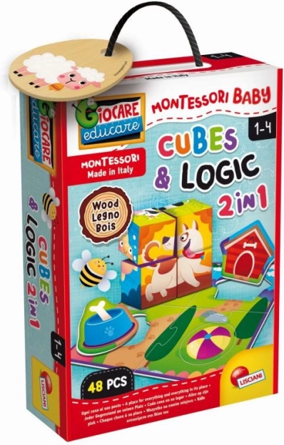 Montessori wooden blocks with animals for logic