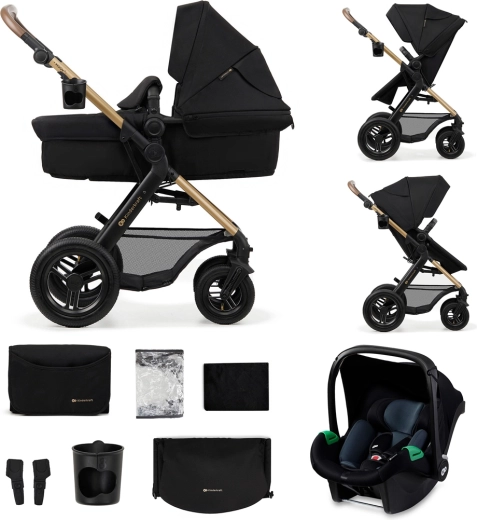 KINDERKRAFT MOOV 2 AIR 3-in-1 Combination Stroller – Pure Black