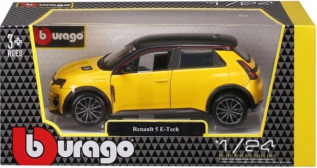 Bburago Renault 5 E‑Tech electric 1:24 жълт метален модел