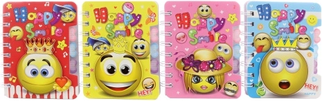 Happy Smile Pocket Notebook with Emojis, Ruled, 9.5 × 12 cm