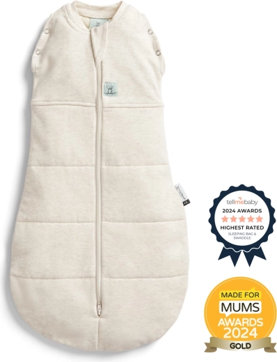ergoPouch пелена и спален чувал 2 в 1 Cocoon Oatmeal Marle 3–6 месеца, 2,5 TOG