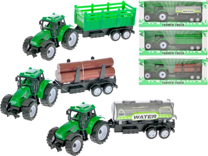 Tractor with Trailer 21 cm with Pull-Back