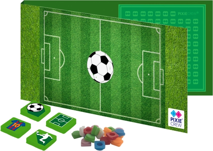 Pixie Crew postcard and greeting card with a gift inside - football