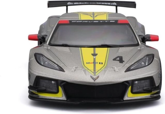 Метален модел на кола 1:24 Bburago Corvette C8.R 2020 състезателна жълта