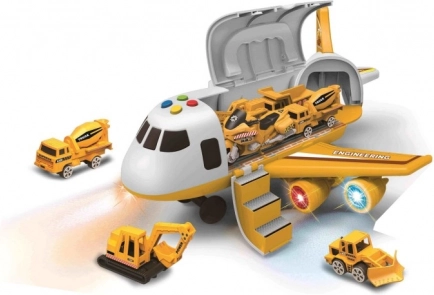 Passenger plane with cargo hold and 3 cars 1:64