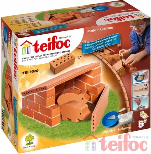 Строителен комплект Teifoc къщичка Pigs - 1 брой