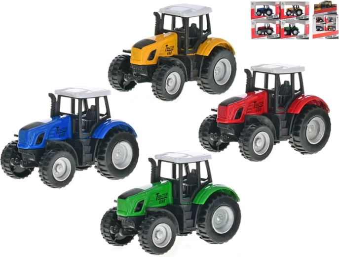 Metal tractor 8 cm with pull-back action