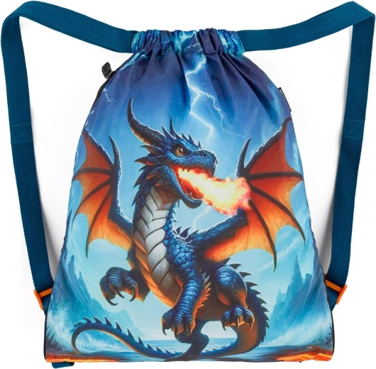 Bagmaster school drawstring bag for slippers and PE, Lumi 26 D dragon