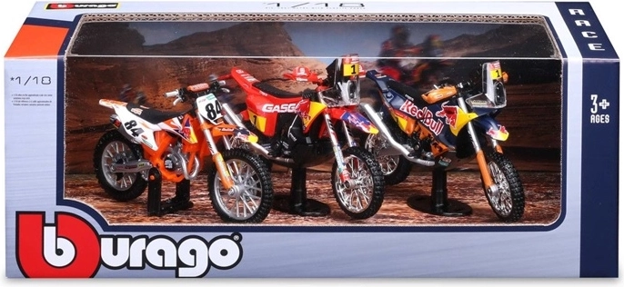 KTM Red Bull Motorcycle Model Set in 1:18 Scale