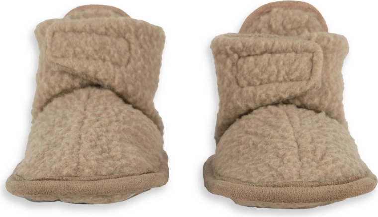 Lodger baby booties teddy beige 12–18 months - 1 piece