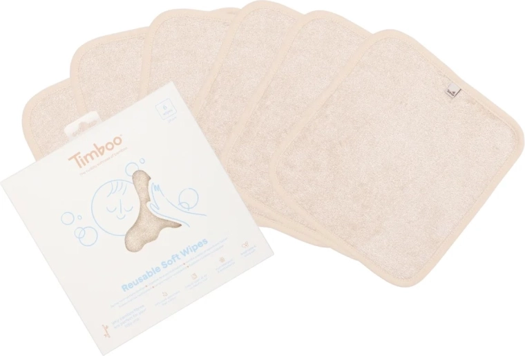 Timboo многократни меки кърпички Frosted Almond (6 бр.)