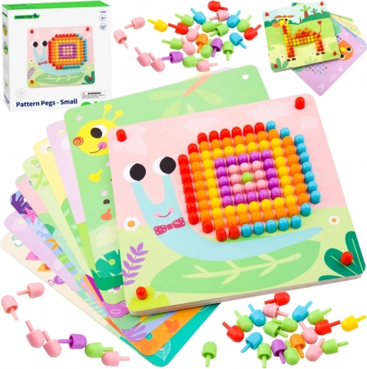Дървена мозайка с колчета Tooky Toy