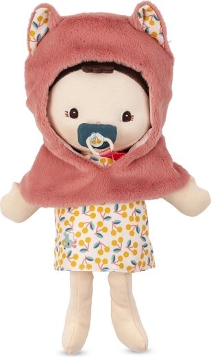 Lilliputiens cloth doll Jeanne with carrier and magnetic pacifier