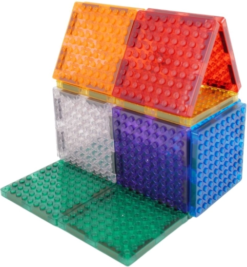 Cleverclixx magnetic building set Brick Tiles Pack Intense 16 pcs
