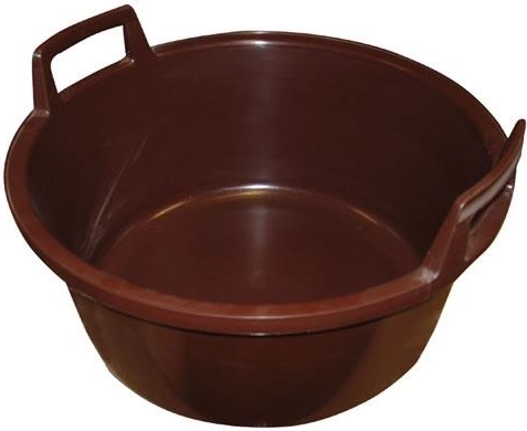 Plastic basin with handles 43 cm, 15 l, brown