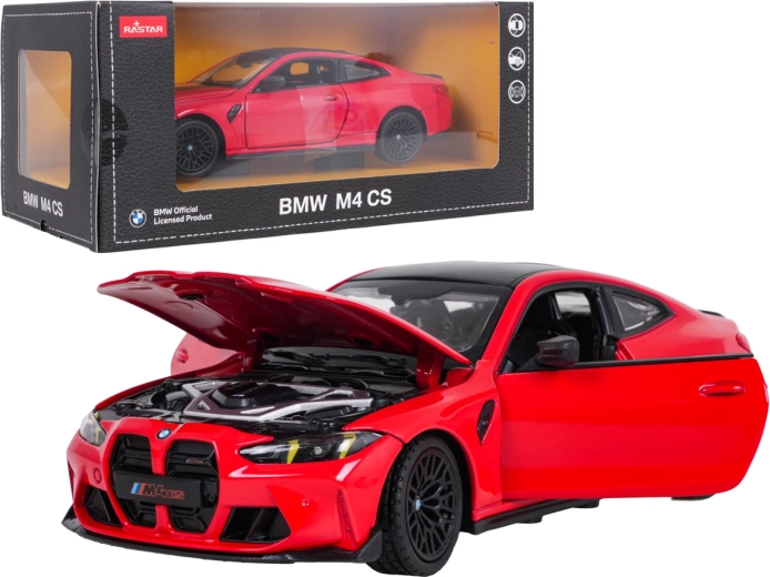 Метален модел BMW M4 CS RASTAR в мащаб 1:24, червен