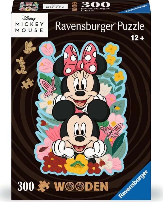 Ravensburger дървен контурен пъзел Мики и Мини 300 части