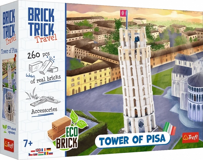 Тухлена строителна игра BRICK TRICK Travel – Наклонената кула в Пиза (260 части)