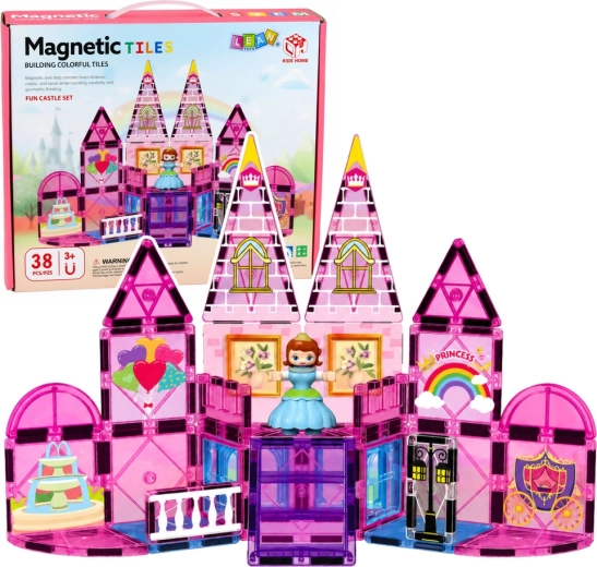 Magnetic building blocks – Princess Castle 38 pcs (pink)