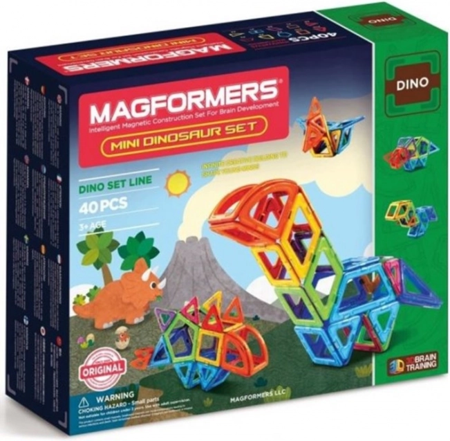 Magnetic Construction Set MAGFORMERS Mini Dinosaur 40 pieces