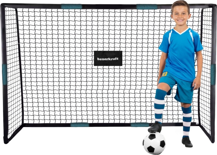 Bauerkraft steel soccer goal with training net 180 × 120 × 60 cm black-blue