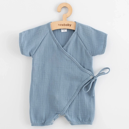 Summer muslin romper for baby New Baby blue 86