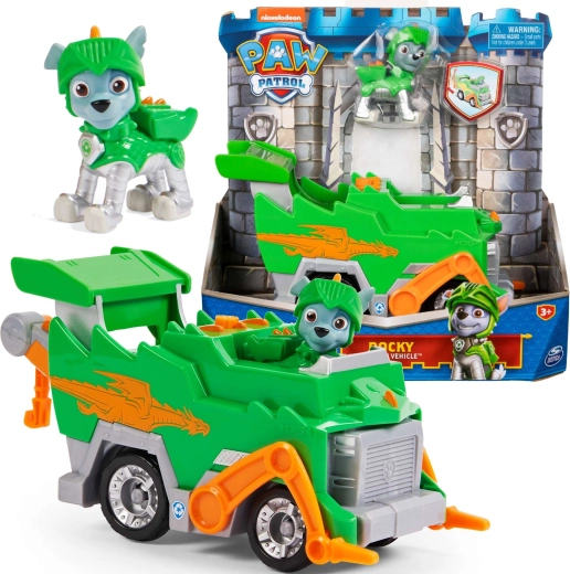 Paw Patrol Rescue Knights Rocky Rescue Vehicle with Figure