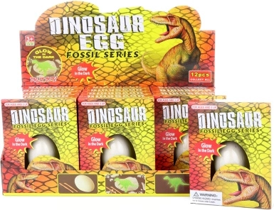 Chiseling a Dinosaur Egg with a Glowing Dinosaur