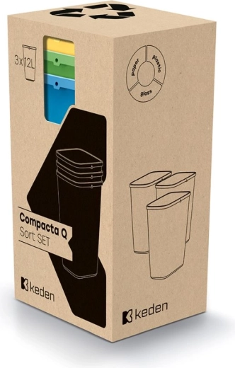 Кошове за разделно събиране Compacta Q Sort комплект 3×12 l