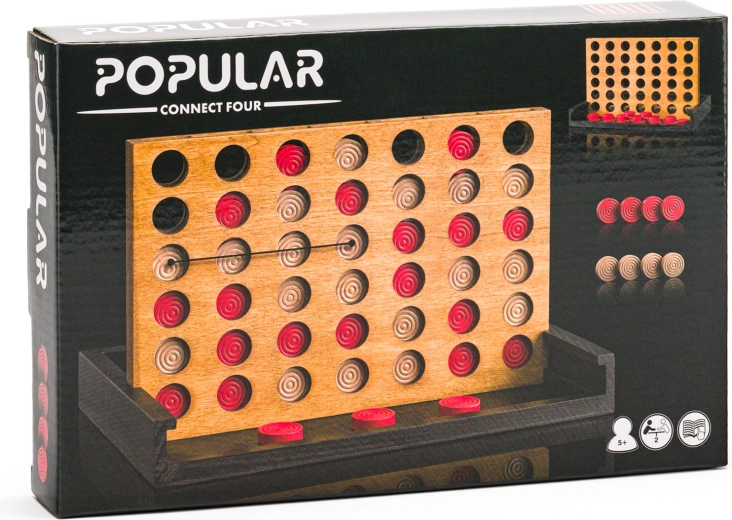 Popular Wooden Four-in-a-Row Game