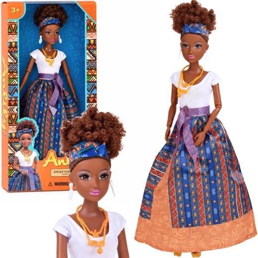 Anlily doll in a colorful style inspired by the Kwanzaa holiday