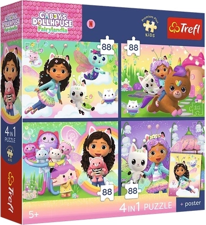 Trefl Kids Puzzle 4x88 Cat Capers – Gabby’s Dollhouse