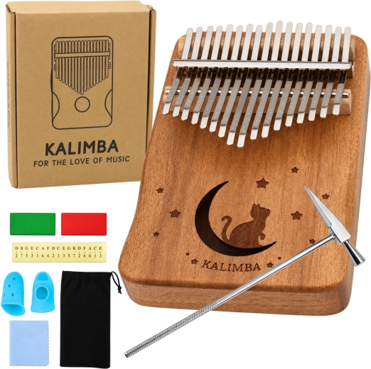 17-key Kalimba – wooden thumb piano with accessories