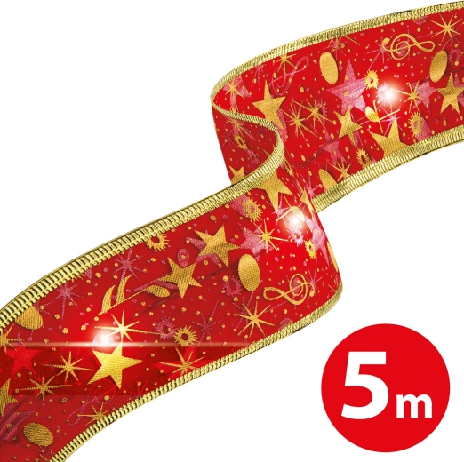 Christmas LED Ribbon, Red, 5 m, with 50 LEDs and USB Power